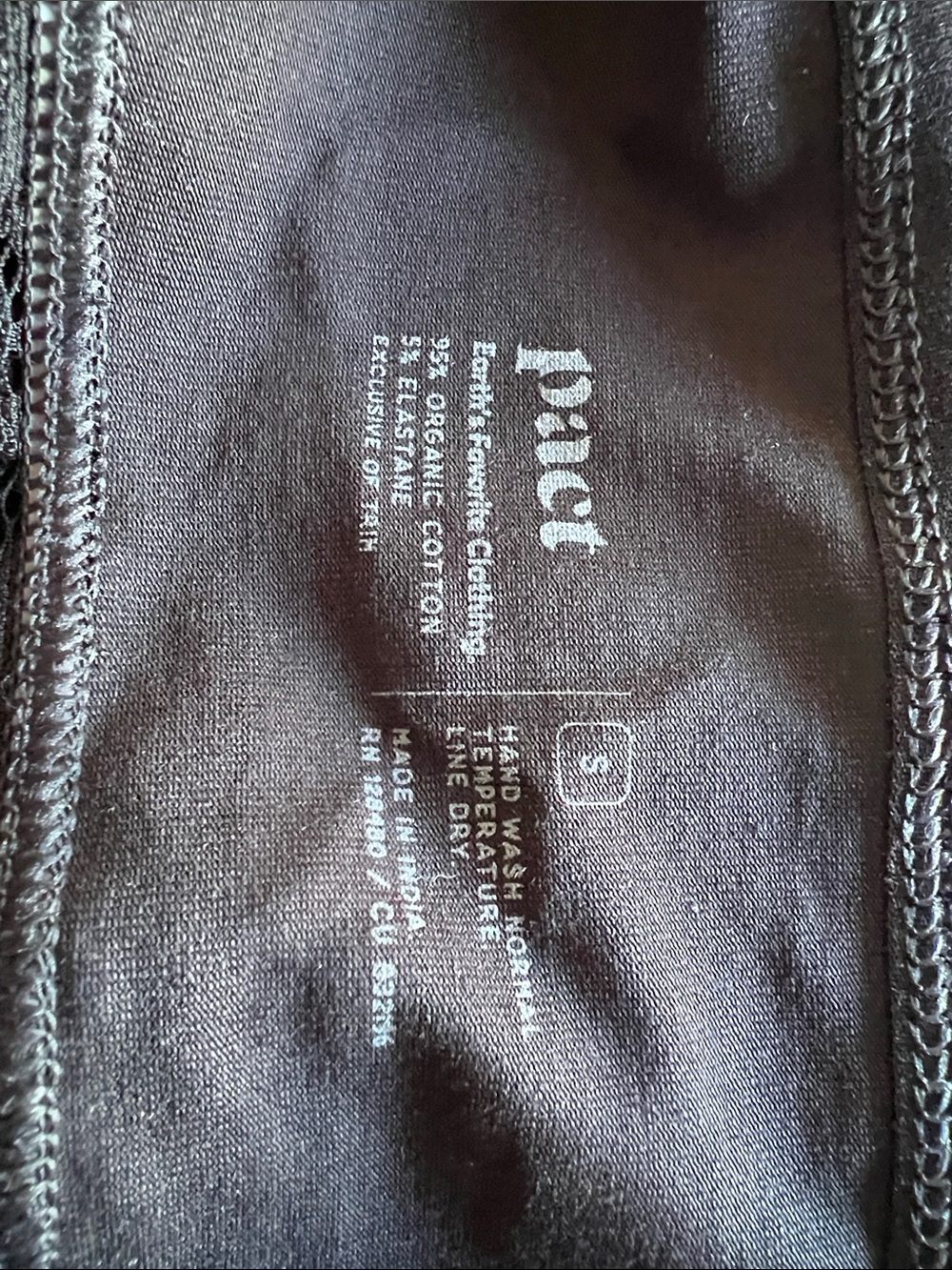 Pact Organic Black Bralettes Size Small - Picture 2 of 2